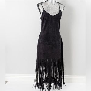 FRINGE BLACK DRESS